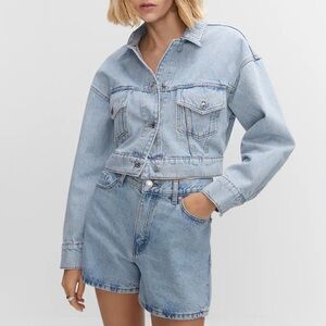 Mango | Cropped Denim Jacket
